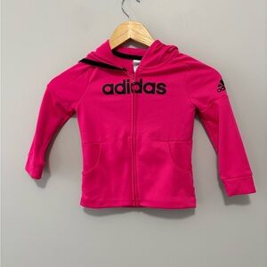 adidas Kids' Pink Hooded Fleece Zip Jacket